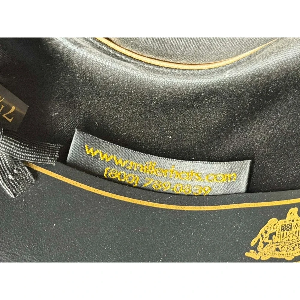 Millers Cowboy Hat Made by Imperial‎ Stetson Black Leather Red Feather Sz 7 1/8